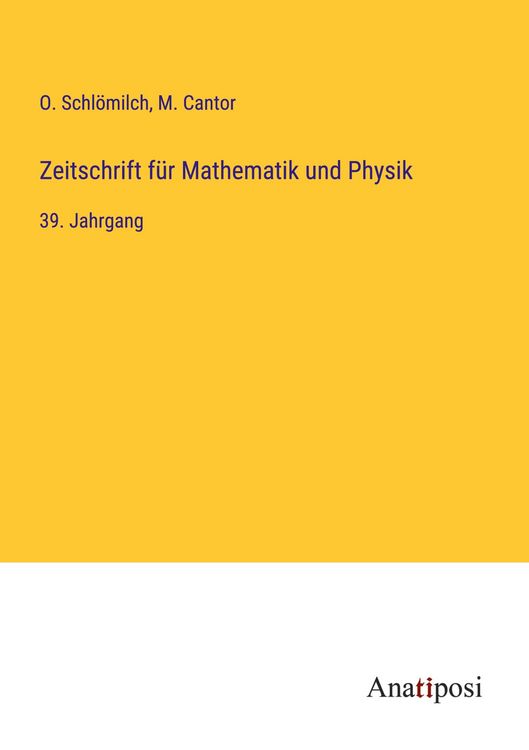 Produktbild: Zeitschrift f&uuml;r Mathematik und Physik
