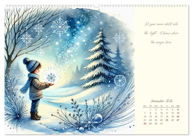Produktbild: Magic with your inner child - 12 months full of wonder and joy (High Quality Premium Wall Calendar 2026 DIN A2 landscape),CALVENDO 12 Month Wall Calendar