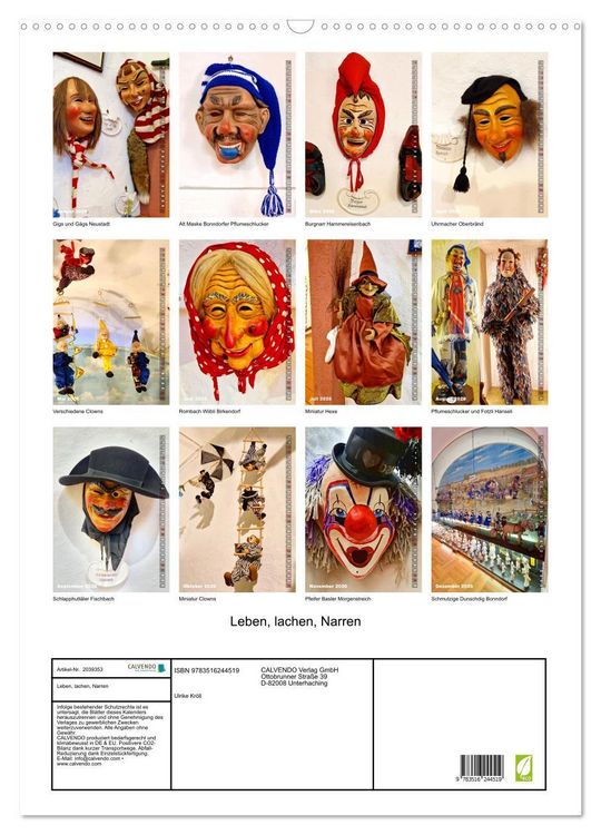 Produktbild: Leben, lachen, Narren (Wandkalender 2026 DIN A2 hoch), CALVENDO Monatskalender