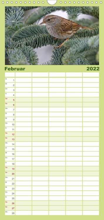 Produktbild: Familienplaner Heimische Gartenv&ouml;gel (Wandkalender 2022 , 21 cm x 45 cm, hoch)