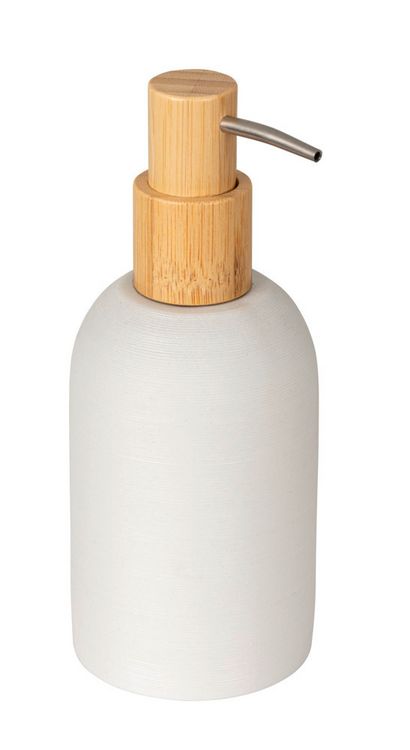 Seifenspender Mod. Altavalle, wei, polyresin, bambus, 0.25l, 2tlg,  bambusakzente, umweltfreundlich kaufen