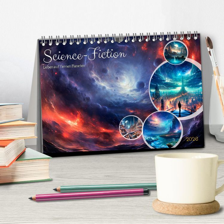 Produktbild: SCIENCE-FICTION Leben auf fernen Planeten (Tischkalender 2026 DIN A5 quer), CALVENDO Monatskalender