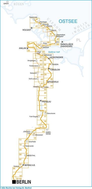 Produktbild: Radwander- und Wanderkarte Radweg Berlin-Usedom