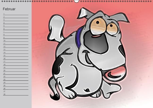 Produktbild: Hunde-Geburtstagskalender / Witziger Cartoon-Kalender (Wandkalender immerw&auml;hrend DIN A2 quer)