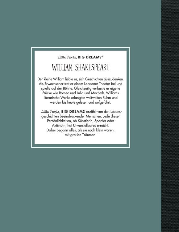 Produktbild: William Shakespeare &ndash; Little People, BIG DREAMS (Deutsche Ausgabe)