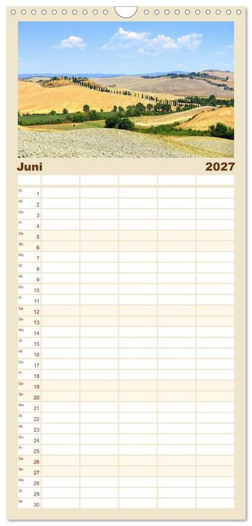 Produktbild: Familienplaner 2027 - Crete Senesi - Highlights einer einzigartigen Region mit 5 Spalten (Wandkalender, 21 x 45 cm) CALVENDO