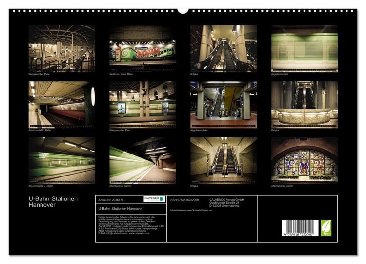 Produktbild: U-Bahn-Stationen Hannover (hochwertiger Premium Wandkalender 2026 DIN A2 quer), Kunstdruck in Hochglanz
