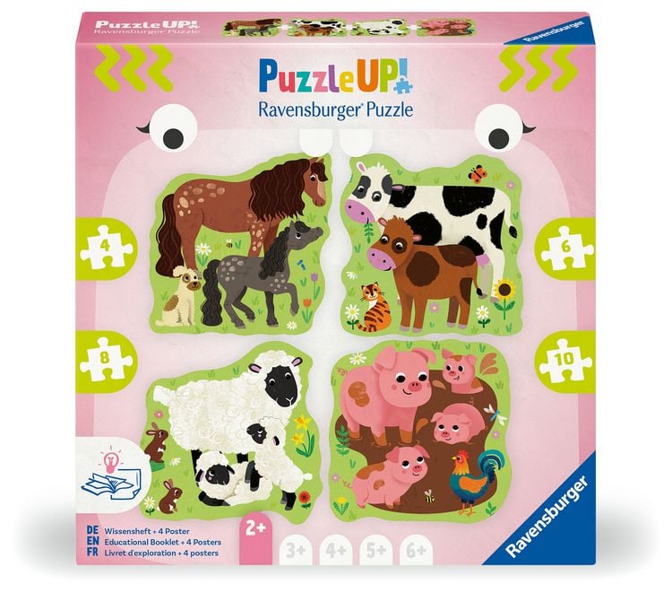 Produktbild: Kinderpuzzle 4, 6, 8, 10 Teile - Puzzle UP! Bauernhoftiere