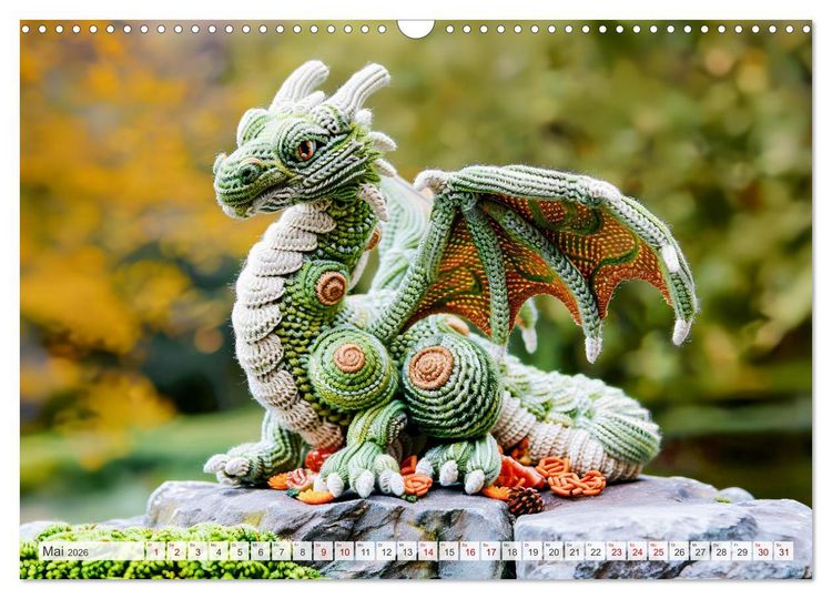Produktbild: Zauberhafte Wikinger - Nordische Mythologie aus H&auml;kel- und Strickwolle (Wandkalender 2026 DIN A3 quer), CALVENDO Monatskalender