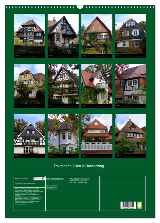 Produktbild: Traumhafte Villen in Buchschlag (Wandkalender 2026 DIN A2 hoch), CALVENDO Monatskalender