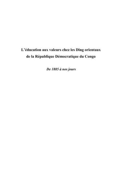 Produktbild: L'education aux valeurs chez les Ding orientaux de la Republ