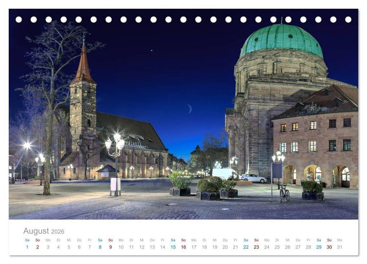 Produktbild: N&uuml;rnberg - Stadt der Br&uuml;cken und Geschichte (Tischkalender 2026 DIN A5 quer), CALVENDO Monatskalender