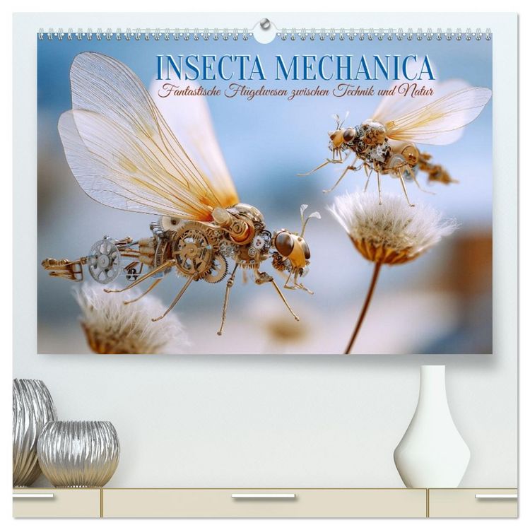 Produktbild: Insecta Mechanica. Fantastische Fl&uuml;gelwesen zwischen Technik und Natur (hochwertiger Premium Wandkalender 2026 DIN A2 quer), Kunstdruck in Hochglanz