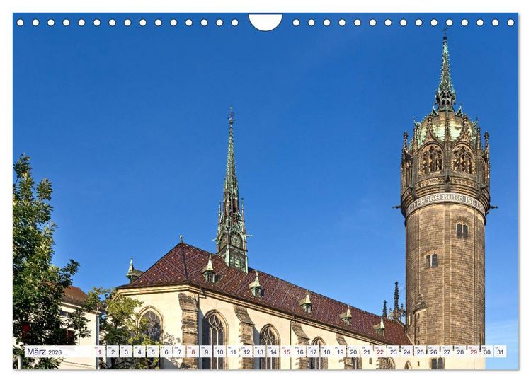 Produktbild: Lutherstadt Wittenberg - Die Wirkst&auml;tte des rebellischen Martin Luther (Wandkalender 2026 DIN A4 quer), CALVENDO Monatskalender