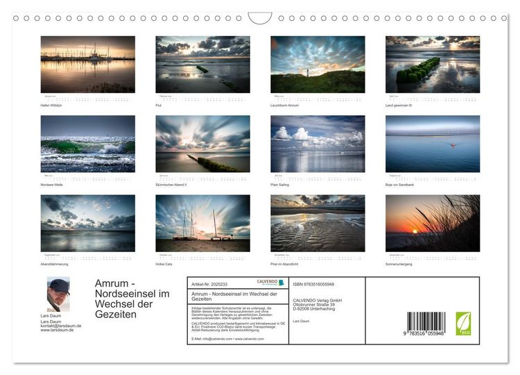 Produktbild: Amrum - Nordseeinsel im Wechsel der Gezeiten (Wandkalender 2026 DIN A3 quer), CALVENDO Monatskalender