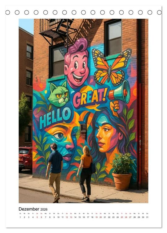 Produktbild: Murals in der Stadt (Tischkalender 2026 DIN A5 hoch), CALVENDO Monatskalender