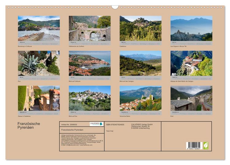 Produktbild: Franz&ouml;sische Pyren&auml;en (Wandkalender 2026 DIN A2 quer), CALVENDO Monatskalender