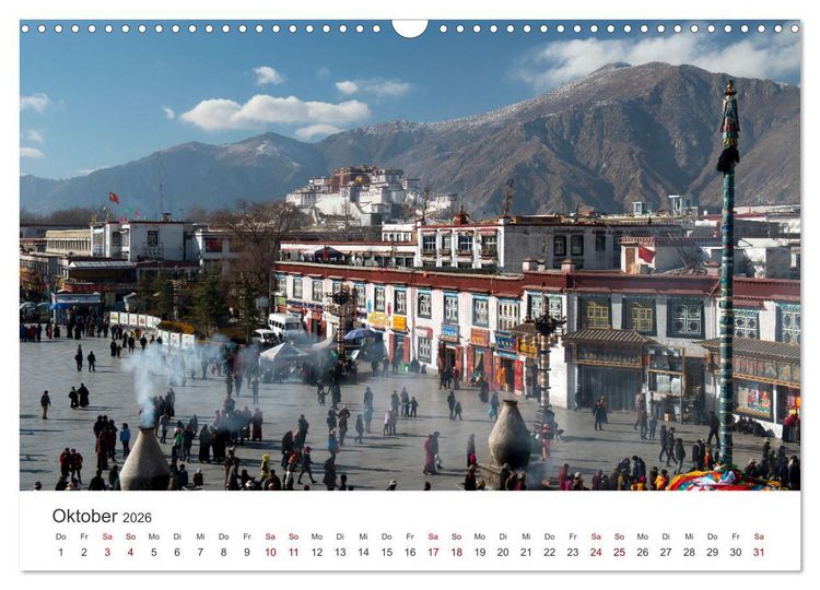 Produktbild: Tibet - Kloster und Landschaft (Wandkalender 2026 DIN A3 quer), CALVENDO Monatskalender