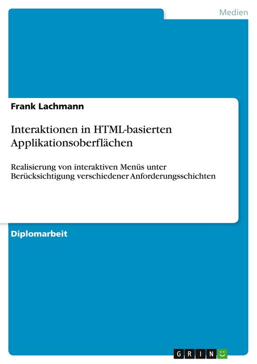 Produktbild: Interaktionen in HTML-basierten Applikationsoberfl&auml;chen