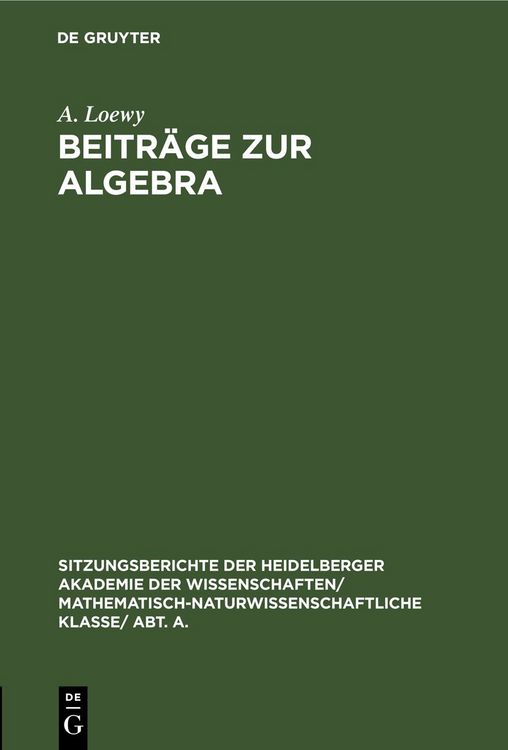 Produktbild: Beitr&auml;ge zur Algebra
