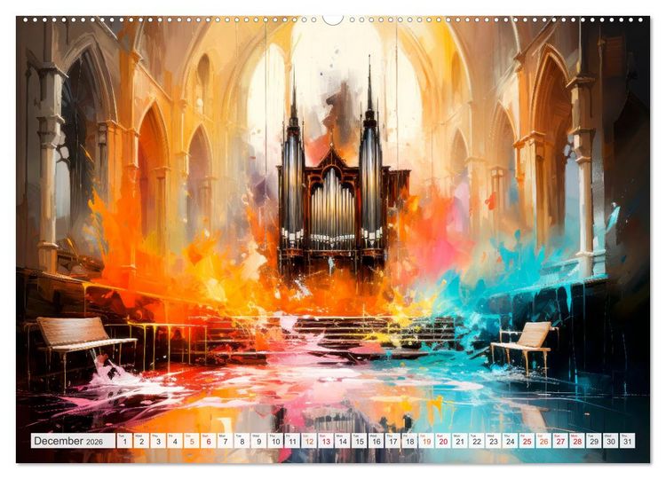 Produktbild: Musical Instruments CHARMING MODERN PRESENTATION (High Quality Premium Wall Calendar 2026 DIN A2 landscape),CALVENDO 12 Month Wall Calendar
