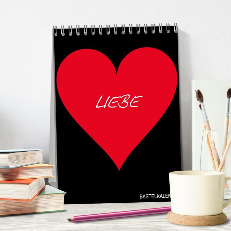 Produktbild: Foto- und Bastelkalender "LIEBE" in der Farbe Schwarz (Tischkalender 2026 DIN A5 hoch), CALVENDO Monatskalender