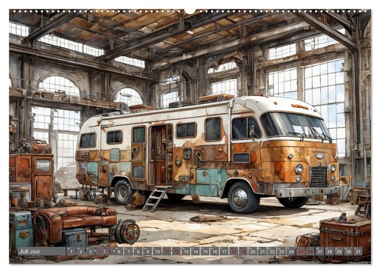 Produktbild: Steampunk Wohnmobile (Wandkalender 2026 DIN A2 quer), CALVENDO Monatskalender