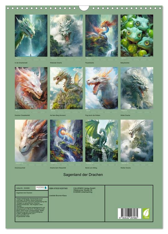 Produktbild: Sagenland der Drachen (Wandkalender 2026 DIN A3 hoch), CALVENDO Monatskalender