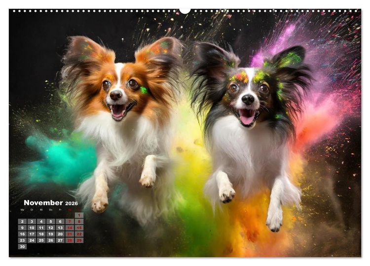 Produktbild: Holi Pulver - Doppelte Action (Wandkalender 2026 DIN A2 quer), CALVENDO Monatskalender