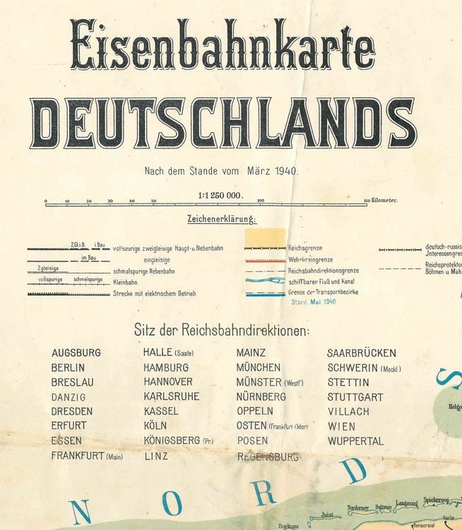 Produktbild: ATLAS DR M&auml;rz 1940 - Eisenbahnkarte Deutschland