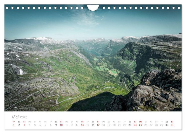 Produktbild: Norwegische Berg- und Fjordlandschaften (Wandkalender 2026 DIN A4 quer), CALVENDO Monatskalender