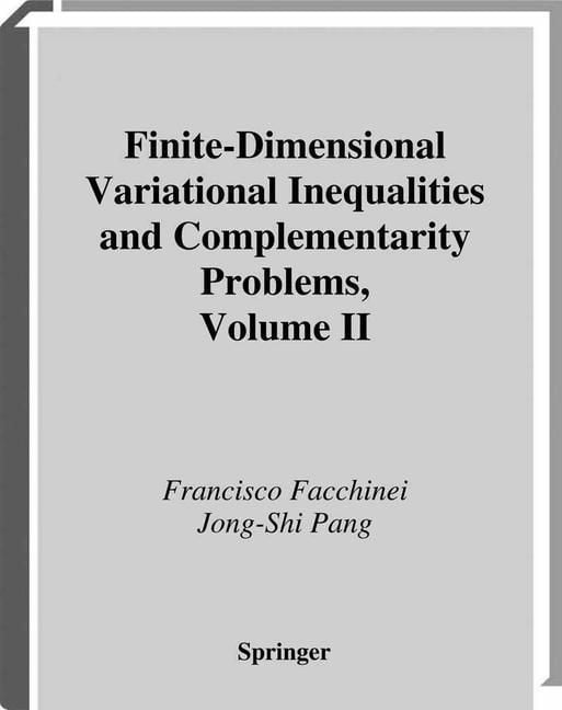 Produktbild: Finite-Dimensional Variational Inequalities and Complementarity Problems