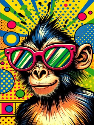 Produktbild: CALVENDO Puzzle Affe mit Stil - Pop Art | 1000 Teile Lege-Gr&ouml;&szlig;e 64x48cm Foto-Puzzle f&uuml;r gl&uuml;ckliche Stunden