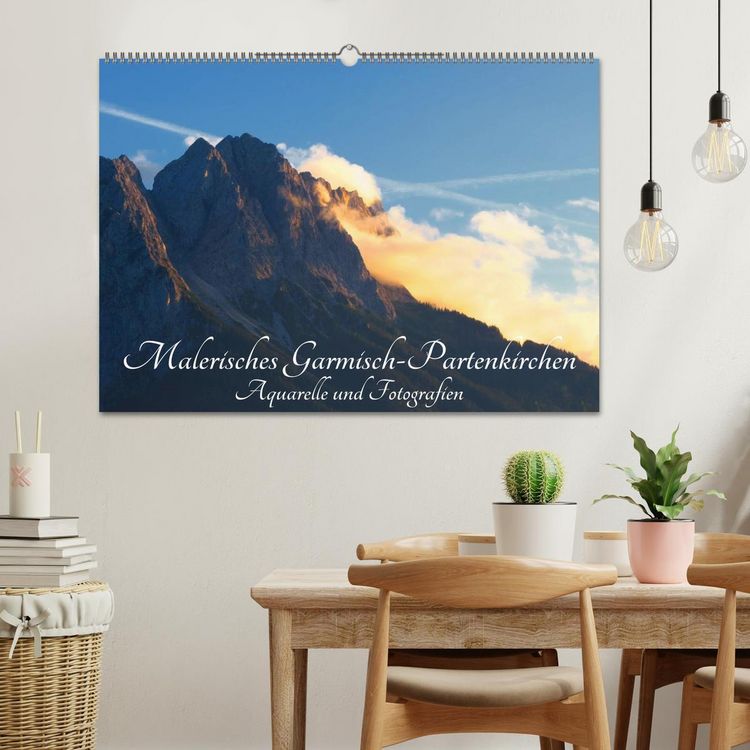Produktbild: Malerisches Garmisch Partenkirchen - Aquarelle und Fotografien (Wandkalender 2026 DIN A2 quer), CALVENDO Monatskalender