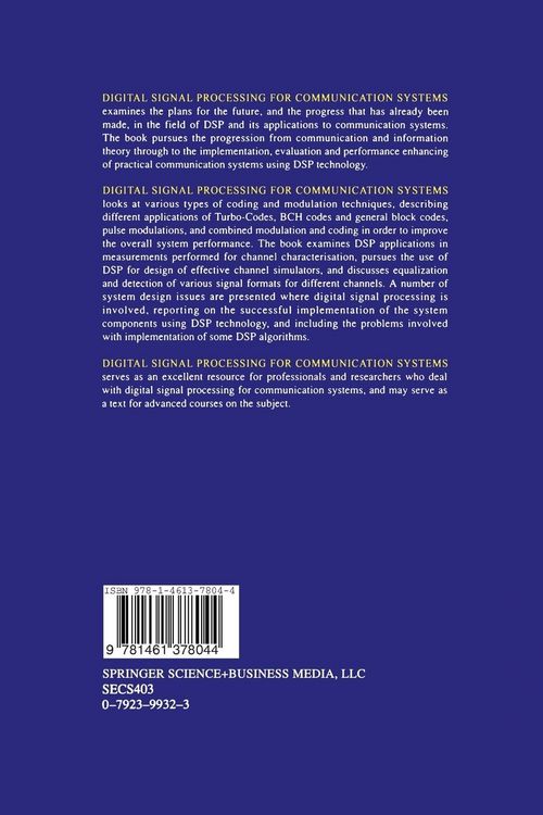 Produktbild: Digital Signal Processing for Communication Systems
