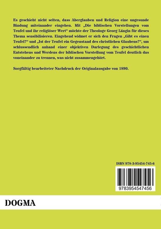 Produktbild: Die biblischen Vorstellungen vom Teufel und ihr religi&ouml;ser Wert