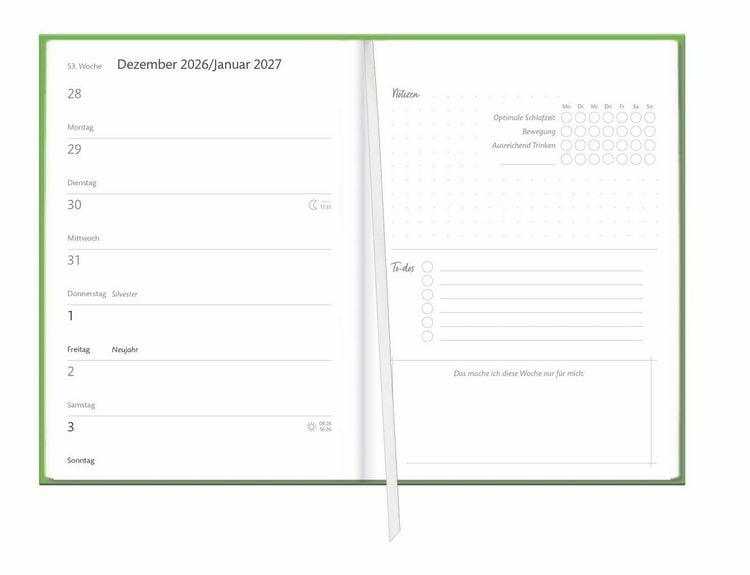 Produktbild: Kalenderbuch A6 gr&uuml;n 2027