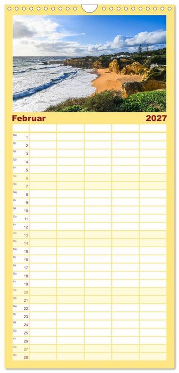 Produktbild: Familienplaner 2027 - Wundervolle Algarve mit 5 Spalten (Wandkalender, 21 x 45 cm) CALVENDO