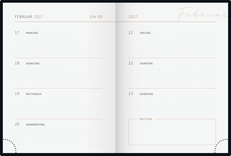 Produktbild: rido/id&eacute; 7013603027 Taschenkalender Premium Young Line Mini 2027 "Starry Night" A6, Kunstleder