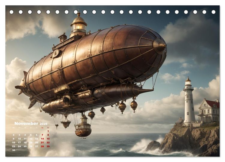Produktbild: Steampunk - Die Welt der Leuchtt&uuml;rme (Tischkalender 2026 DIN A5 quer), CALVENDO Monatskalender