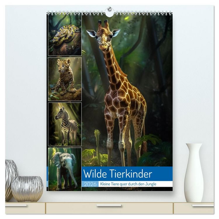 Produktbild: Wilde Tierkinder (hochwertiger Premium Wandkalender 2026 DIN A2 hoch), Kunstdruck in Hochglanz