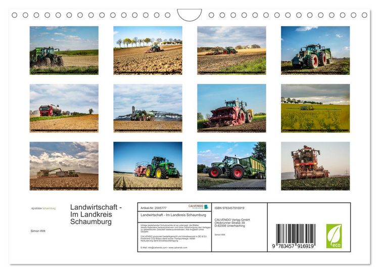 Produktbild: Landwirtschaft - Im Landkreis Schaumburg (Wandkalender 2026 DIN A4 quer), CALVENDO Monatskalender