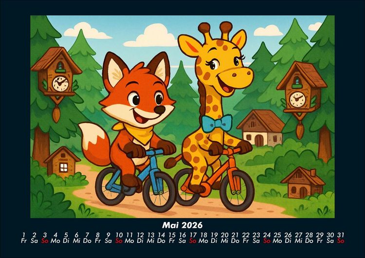 Produktbild: Finn & Nala - Reise durch Deutschland 2026 Fotokalender DIN A4