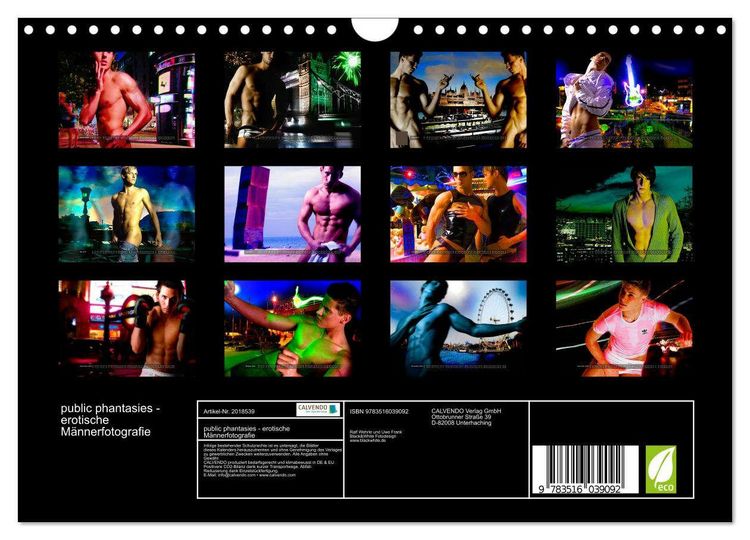 Produktbild: public phantasies - erotische M&auml;nnerfotografie (Wandkalender 2026 DIN A4 quer), CALVENDO Monatskalender