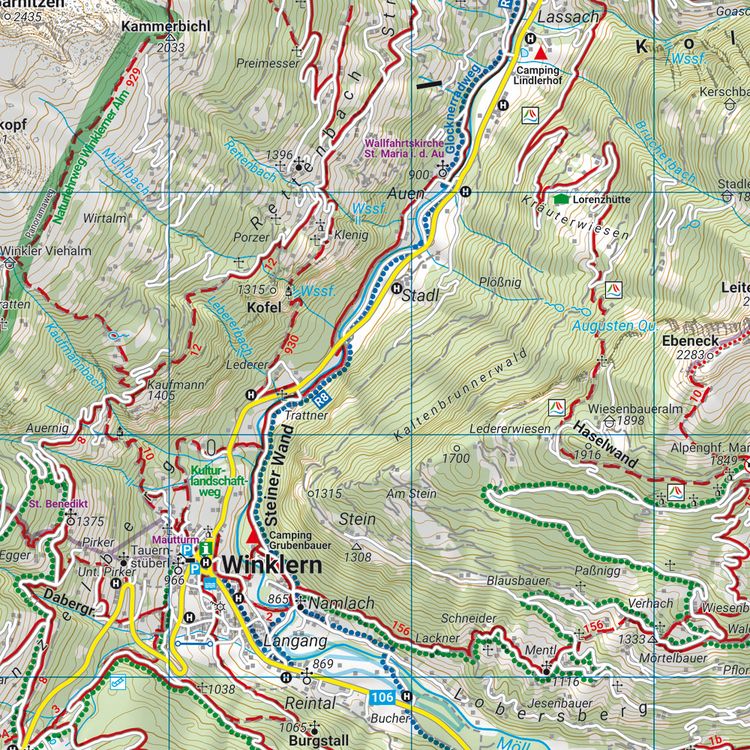 Produktbild: freytag & berndt Wanderkarte WK 225 M&ouml;lltal, Kreuzeckgruppe - Drautal 1:50.000