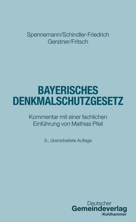 Produktbild: Bayerisches Denkmalschutzgesetz