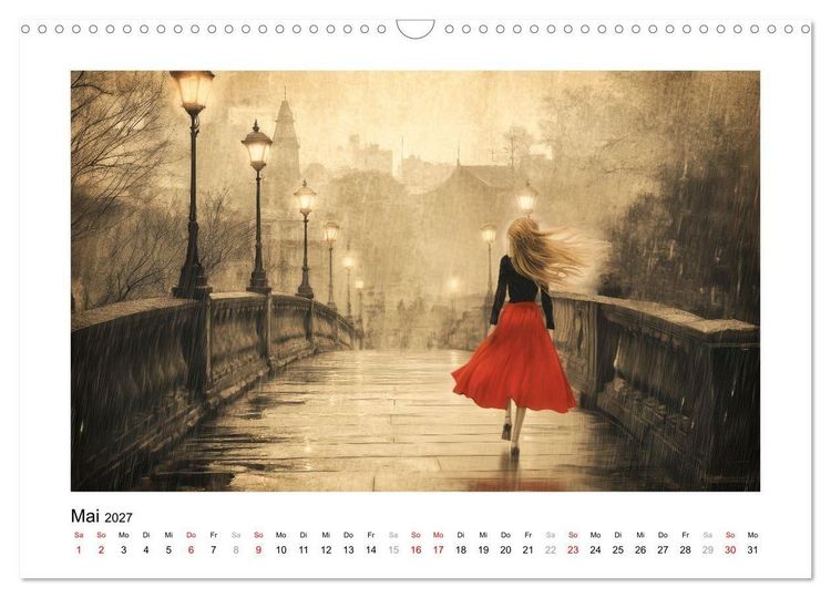 Produktbild: EIN HAUCH ROT (Wandkalender 2027 DIN A3 quer), CALVENDO Monatskalender