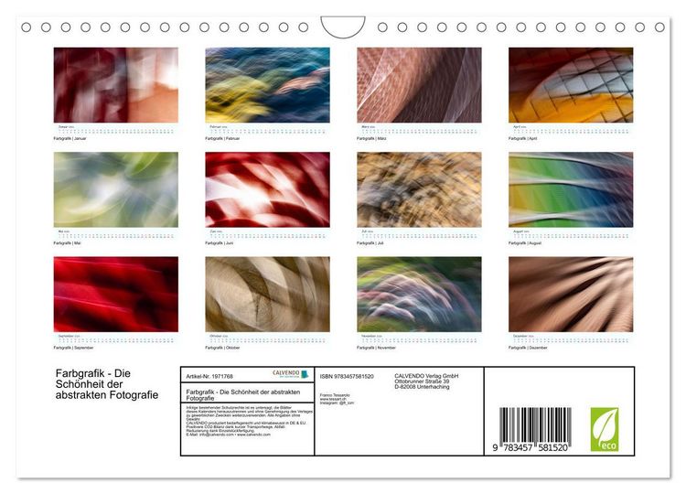 Produktbild: Farbgrafik - Die Sch&ouml;nheit der abstrakten Fotografie (Wandkalender 2026 DIN A4 quer), CALVENDO Monatskalender