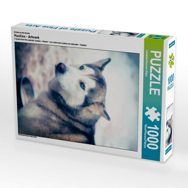 Produktbild: CALVENDO Puzzle Ein Motiv aus dem Kalender Huskies - Artwork | 1000 Teile Lege-Gr&ouml;&szlig;e 64x48cm Foto-Puzzle f&uuml;r gl&uuml;ckliche Stunden