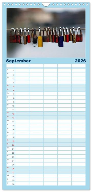 Produktbild: Familienplaner 2026 - Landshut bei Tag und Nacht mit 5 Spalten (Wandkalender, 21 x 45 cm) CALVENDO